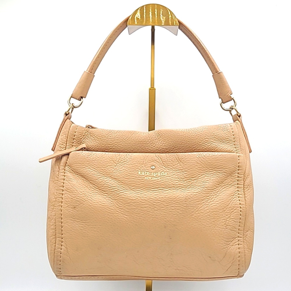Kate Spade - Tan pebbled leather convertible crossbody satchel